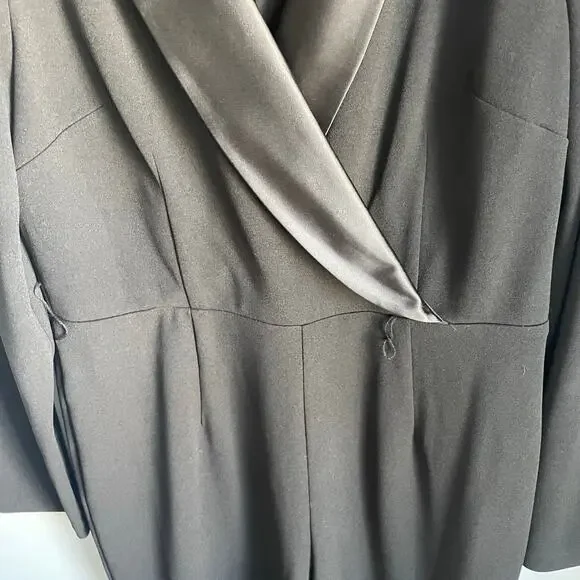 Adrianna Papell Jumpsuit Black Long Sleeve V-neck Cocktail Formal sz 12 Wedding - Picture 5 of 7